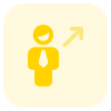 Businessman moving in direction north east direction icon