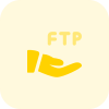 Share FTP server link to the peers isolated on white background icon