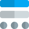 Double bar with round dimension drawing layout icon