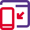 Portable web browser on a mobile phone icon