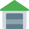 Closed private storage in-house garage layout unit icon