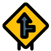 Intersect road from right towards front lane road signal icon