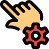 Single touch for the settings cogwheel Logotype icon