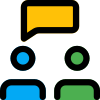 Business discussing money and finance with chat bubble icon