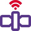 Satellite with a wireless connectivity to its receiver icon