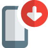 Mobile network with download down arrow symbol icon