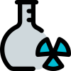 Nuclear program research with sample in flask icon