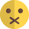 Mouth crossed for forbidden speaking expression emoji icon