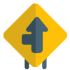 Intersect road from left towards front lane road signal icon