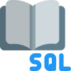 SQL programming and guide book isolates on white background icon