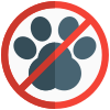 No animals allowed in a shopping mall with a crossed logotype icon