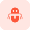 Capsule shape robot with tong shaped hands icon