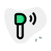 Wirelessly connecting earphone for communication and media experience icon