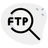 Search file from FTP server application isolated on a white background icon