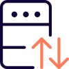 Uplink and downlink on a modern server icon