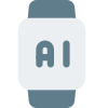 Artificial intelligence Technology under smartwatch isolated on a white background icon