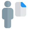 Employee sharing a single file on an online server icon