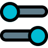 Setting toggle switchs for turing off and on devices icon