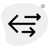Direction to left to White arrows isolated on a white background icon