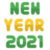 Happy new year two thousand twenty one text icon