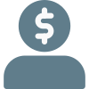 Bank service manager used with dollar head icon