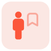 Bookmarking sign employee work at office layout icon