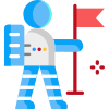 astronaut with flag icon