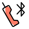 Obsolete phone with Bluetooth connectivity logotype layout icon