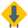 Down straight way for backward location signal icon