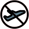 Air restricted zone for flights and drone icon
