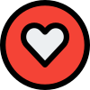 Heart shape logotype for smartwatches for measuring pulse rate icon