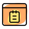 Online notes making application on a web browser icon
