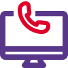 Internet telephone service connected with the desktop computer icon