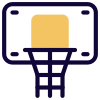 Basketball ring attach to its frame high icon