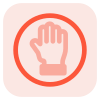 Hand sign for stopping traffic signal sign board icon