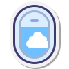 Flugzeug-Fenster geöffnet icon