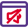 Mute option on webpage tool and service icon