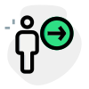 Employee with a right direction arrow indication icon