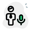 Audio played by businessman on a chat messenger icon