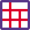 Square cell block with horizontal layout design icon