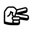 Mão fazendo sinal de tesoura icon