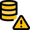 Error warning notification on a secure database network icon