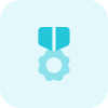 Flower shape military medal isolated on a white background icon