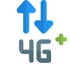 Fourth generation network plus and internet connectivity logotype icon
