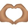 cuore-mani-carnagione media-emoji icon