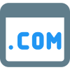 Dot com domain for sale under landing page template icon