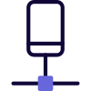 Cell phone connected to a private server network icon