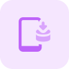 Mobile downloads section into an Android operating system icon