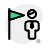 Businessman flagged for not maintaining end user agreement icon