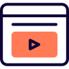 Web portal with embedded with media player icon